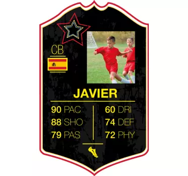 Star card player football decal - TenStickers