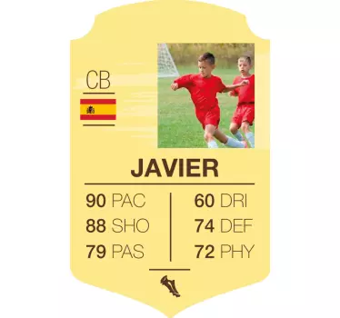 Customizable  card player football wall sticker - TenStickers
