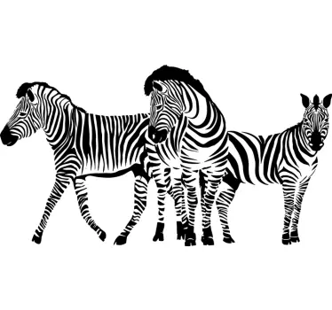 Three zebras eating wild animal sticker - TenStickers