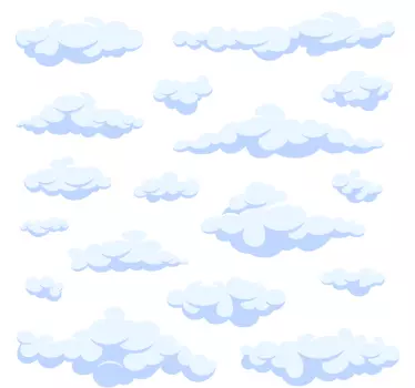 Realistic clouds kids bedroom wall decal - TenStickers