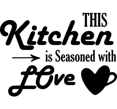 Seasoned with love text wall decal - TenStickers