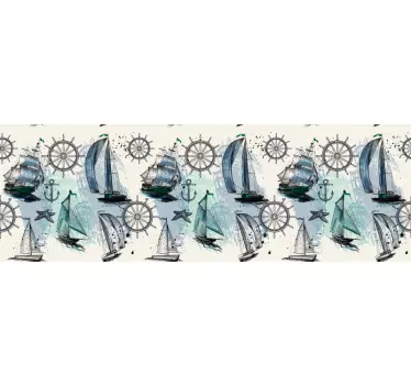 Marine elements border decal - TenStickers