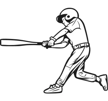 Football sticker baseball player swing - TenStickers
