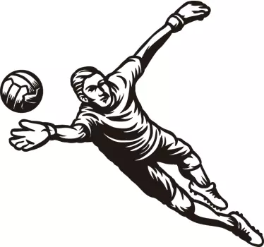 Goalkeeper Diving Action football sticker - TenStickers