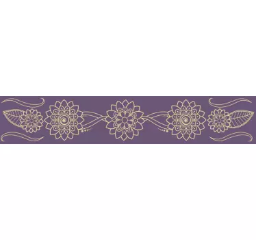 Wall border sticker elegant floral border - TenStickers