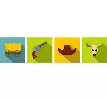 Cowboy tiles style tile transfer decal - TenStickers