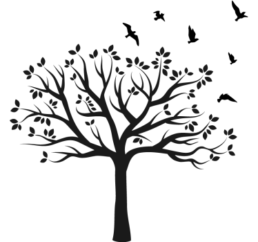 Birds flying over tree tree wall decal - TenStickers