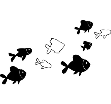 Stylized Underwater Creatures bathroom wall sticker - TenStickers