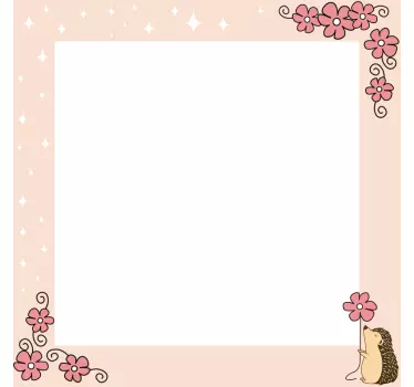Mirror sticker charming floral frame - TenStickers