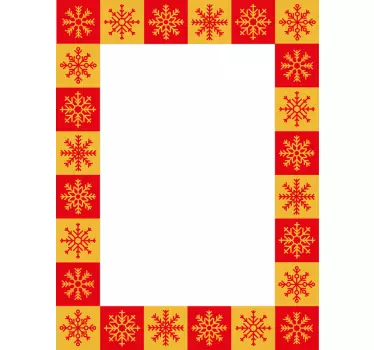 Wall sticker frame snowflake border design - TenStickers