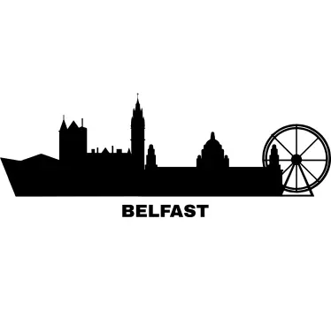 Belfast city skyline silhouette wall sticker - TenStickers