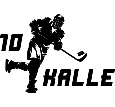 Hockey Player Motion sports wall sticker - TenStickers