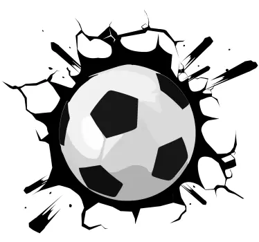 Ball through the wall football decal - TenStickers
