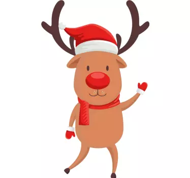 Cartoon Reindeer christmas wall sticker - TenStickers