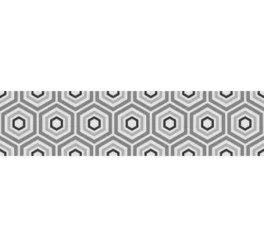 Hexagonal configuration style wall border sticker - TenStickers