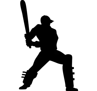 Football sticker cricket player batting - TenStickers