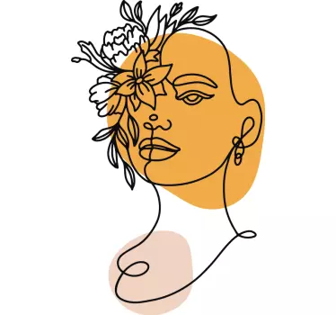 Elegant Floral Portrait shop window sticker - TenStickers
