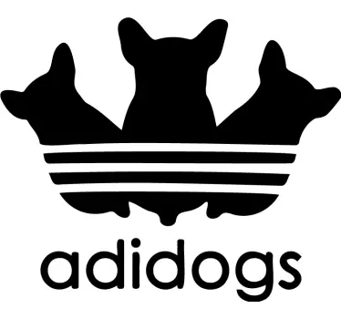 Shop window sticker playful dog silhouettes - TenStickers