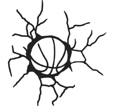 Basketball Cracked Wall football sticker - TenStickers