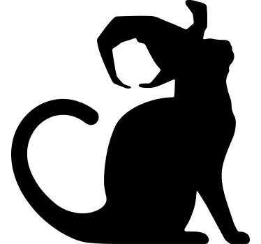 cat with witch hat halloween wall sticker - TenStickers