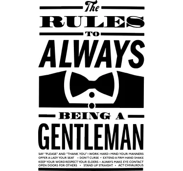 Rule of a Gentleman decals for furniture - TenStickers