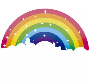 Personalised Sparkly Rainbow Kids Bedroom Wall Sticker - TenStickers