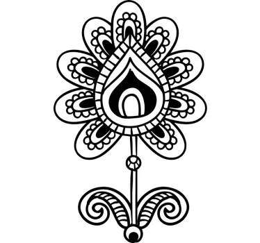 Henna flower flower wall decal - TenStickers