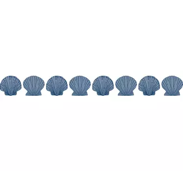 Seashell Blue Tones BORDER Seashell decal - TenStickers