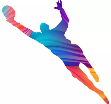 Abstract goalkeeper football decal - TenStickers