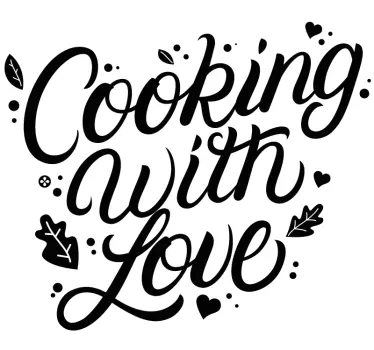 cooking with love kitchen quotes kitchen stickers - TenStickers