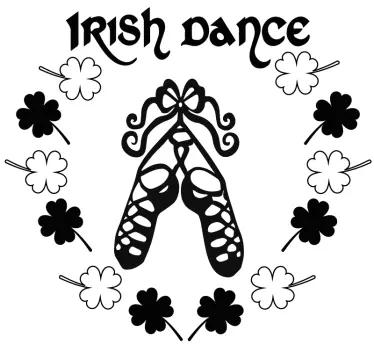 Irish dace shamrock heart dance sticker - TenStickers