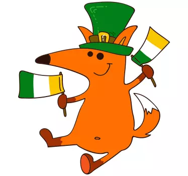 Cartoon Irish fox wild animal sticker - TenStickers