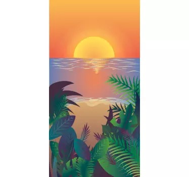 Samsung stickers tropical sunset scenery - TenStickers