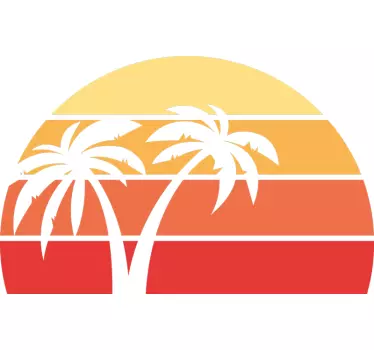 Retro sunset laptop stickers - TenStickers