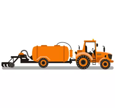 Farmer in plowing tractor toy decal - TenStickers