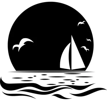 Sunset on beach campervan sticker - TenStickers