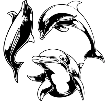 Dolphin silhouette campervan sticker - TenStickers