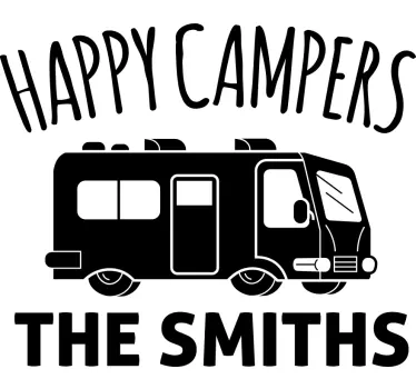 Personalised happy campervan sticker - TenStickers