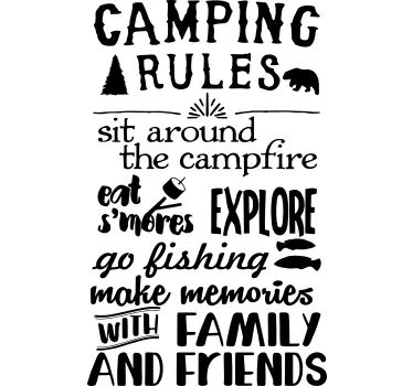 Camping Rules Motorhome decals - TenStickers