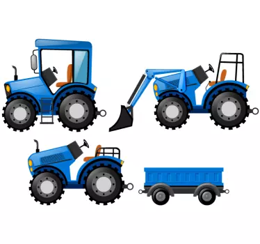 Blue tractor pack toy decal - TenStickers
