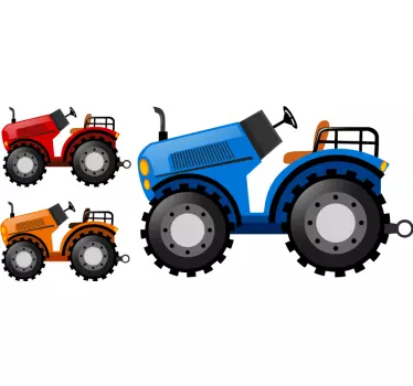 Colourful tractors toy decal - TenStickers