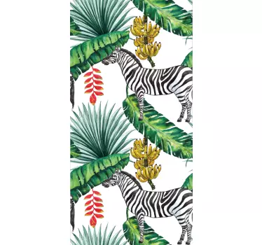 Zebra Tropical Scene Samsung stickers - TenStickers