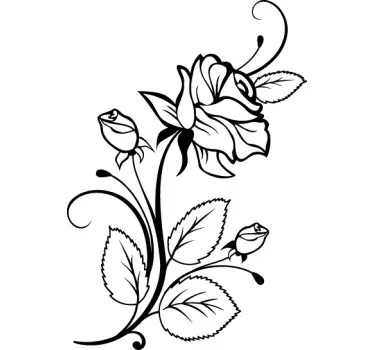 Rose Profile Decal - TenStickers