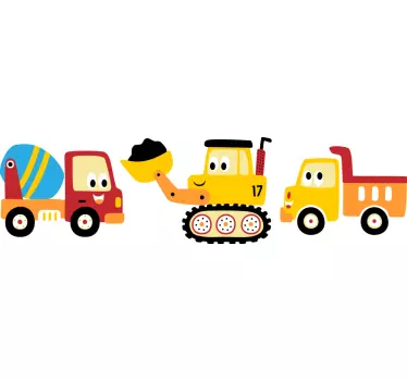 Truck, digger, Lorry set toy decal - TenStickers
