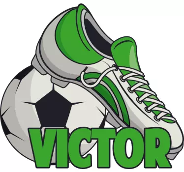 Football sticker soccer cleats and ball - TenStickers