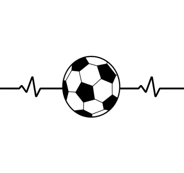 Soccer ball heartbeat football sticker - TenStickers