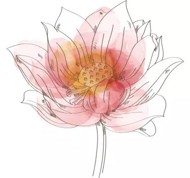 Lotus Lilly watercolour flower wall sticker - TenStickers