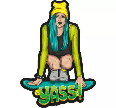 Video game sticker skateboarder with attitude - TenStickers