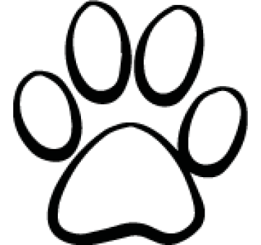Paw print silhouet  pet decals - TenStickers