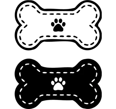 Paw print bones pet decals - TenStickers